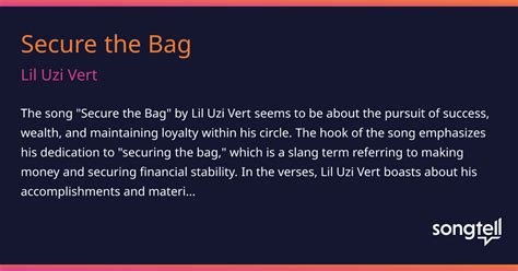 Secure The Bag by LIL UZI VERT Lyrics Meaning 